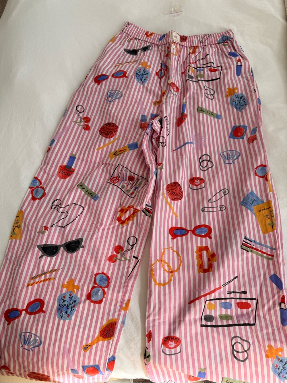 NWOT! Phthalo Ruth xLyre Bird 100% cotton Pajama Pants with Cosmetic Print